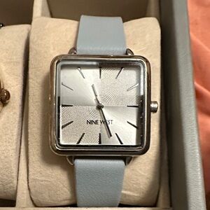 Nine West Silver Watch with Light Blue Strap